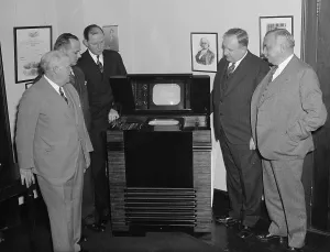 Broadcasting Prints: FCC Commissioners inspect latest television in 1939