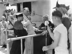 2013 Prints: FDR at a Crossing the Line (the Equator) ceremony aboard the USS Indianapolis