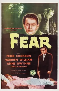 Murder Prints: FEAR, US poster, top from left: Peter Cookson
