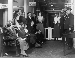 December Prints: Federal employees in waiting in 'White Men's Waiting Room