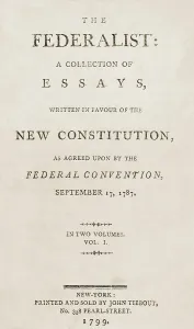 Constitution Prints: The Federalist, title page of the Volume 1