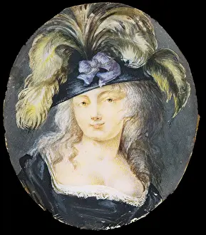 Hair Prints: Female portrait, by Unknown French Artist