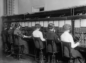 Operators Prints: Female telephone operators at a switchboard in Washington, D.C. ca. 1915