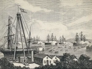 Port Prints: Ferrol. The harbour during the vist of Alfonso XII in 1884