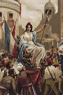 Revolutionaries Prints: The Festival of Reason, created by the French National Assembly to replace religious festivities