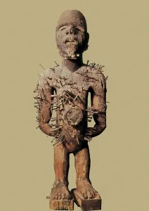 Fetish with Needles. African art. Sculpture on wood. UNITED STATES OF AMERICA. Philadelphia. University of Pennsylvania Museum of Archaeology and Anthropology