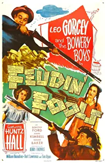 Pigtails Prints: FEUDIN FOOLS, US poster, Huntz Hall (bottom right)