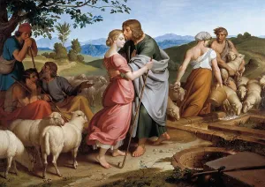 Back Lighting Prints: FHRICHJosef von (1800-1876). Jacob Encountering Rachel with her Father's Herds