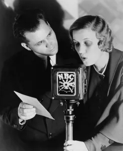 Broadcast Prints: Fibber McGee & Molly radio show stars Jim and Marian Jordan performing in 1932
