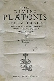 Philosophy Prints: FICINO, Marsilio (1433-1499); PLATO (428-348 BC)