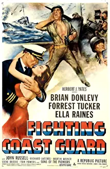 Brian Prints: FIGHTING COAST GUARD, US poster, from left: Brian Donlevy, Ella Raines, 1951