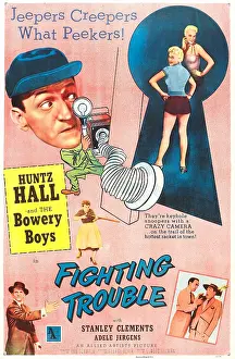 3lmpy Prints: FIGHTING TROUBLE, US poster, Adele Jergens (top far right)
