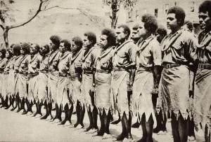 War Workers Prints: Fiji islanders traveling to France to labor as Stevedores on transports