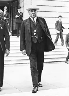 Pocket Watch Prints: Financier J.P. Morgan Jr. after testifying before the Senate Banking and Currency Committee