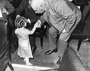 Rs3wn Prints: Financier J.P. Morgan politely shakes hands with a little lady