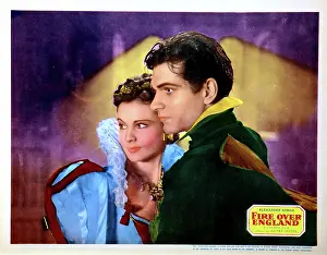 16th Century Prints: FIRE OVER ENGLAND, from left, Vivien Leigh, Laurence Olivier, 1937