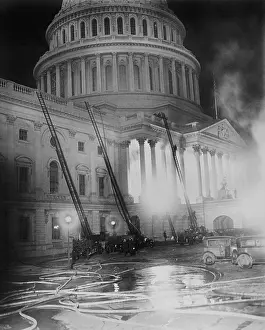Rs3wn Prints: Fire at the U.S. Capitol, Jan. 3, 1930, Washington, D.C