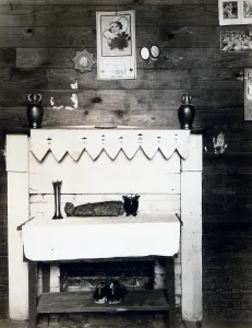 Depression Prints: Fireplace in the bedroom of Floyd Burroughs