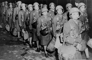 Wacs Prints: First African American members of the Women's Army Corps assigned to overseas duty arriving in England during