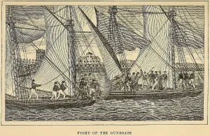 Libya Prints: First Barbary War 1801-1805. Fight of the American and Barbary Gunboats