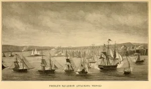 Libya Prints: First Barbary War 1801-1805. Preble's Squadron Attacking Tripoli