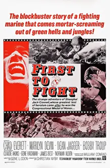 Soldier Prints: FIRST TO FIGHT, US poster art, Chad Everett (left and top), 1967