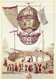 First flight of a hot-air balloon on 22th December 1783 in Defsessebruk (Wales). - BeBa/Iberfoto/Everett Collection (207488)**US SALES ONLY**