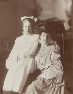 Ribbon Prints: First Lady Edith Carow Roosevelt, with her daughter Ethel, c. 1904