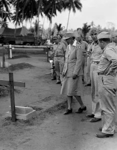 Liberals Prints: First Lady Eleanor Roosevelt visiting Guadalcanal military cemetery