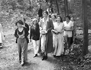 Slacks Prints: First Lady Eleanor Roosevelt visits a Camp Tera for unemployed women near Bear Mountain