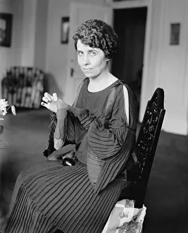 Needlework Prints: First Lady Grace Coolidge darning socks on August 6