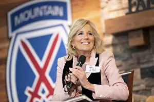 Animated Prints: First Lady Jill Biden speaks informally with military families about the need for military spouse employment