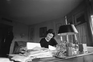 Images Dated 6th March 2012: First Lady, Lady Bird Johnson, working in her study at The Elms