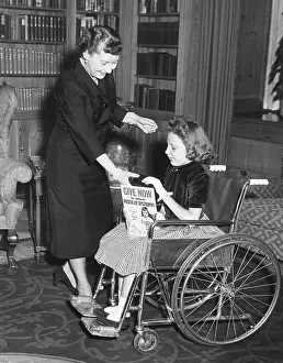 Charity Prints: First Lady Mamie Eisenhower with a girl during the yearly Muscular Dystrophy fund raising drive