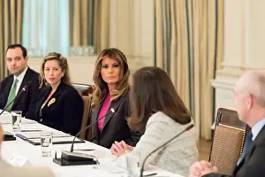 Long Prints: First Lady Melania Trump participates in a Cyber Security and Technology Roundtable