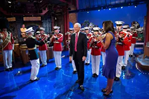 Retirement Prints: First Lady Michelle Obama surprises David Letterman with the United States Marine Band