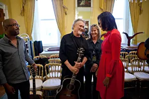 Obama Prints: First Lady Michelle Obama talks with Darius Rucker