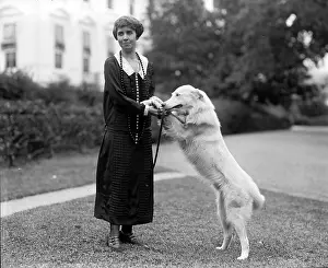 Images Dated 11th September 2007: First Lady Mrs. Grace Coolidge with her dog