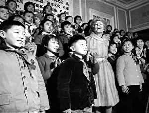 History Prints: First Lady PAT NIXON with children at the Shanghai Municipal Children's Palace