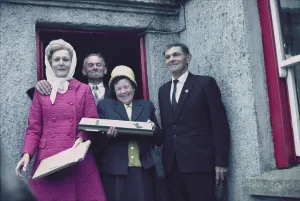 Irish Prints: First Lady Pat Ryan Nixon with villagers in Ireland