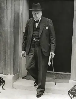 Lcgr1501 Prints: First Lord of the Admiralty, Winston Churchill leaves 10 Downing Street, April 7, 1940