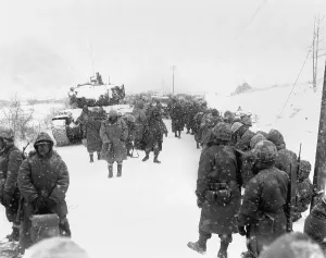 Frozen Prints: First Marine Division takes to the road on withdrawal from Koto-ri