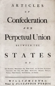 Document Prints: The first of four pages of The Articles of Confederation and Perpetual Union