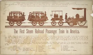 September Prints: The first steam railroad passenger train in America