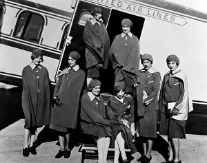 Stewardess Prints: Some of the first stewardesses for United Airlines
