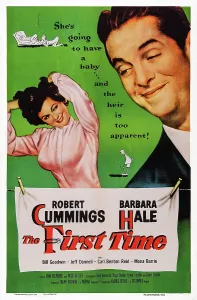 Hale Prints: THE FIRST TIME, US poster art, from left: Barbara Hale, Robert Cummings, 1952