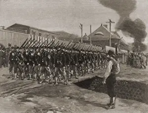 Riots Prints: The First Troops in Homestead on July 12, 1892