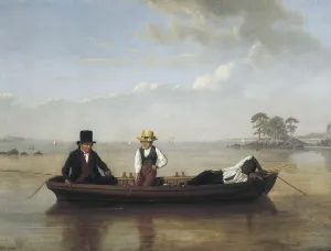 1847 Prints: Fishing Party on Long Island Sound Off New Rochelle