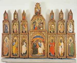 Polyptych Prints: Flagellation, by attributed to Simone dei Crocifissi
