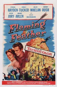 Mountain Prints: FLAMING FEATHER, poster art, top l-r: Barbara Rush, Sterling Hayden, 1952